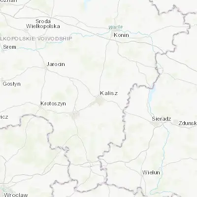 Map showing location of Kalisz (51.761090, 18.091020)