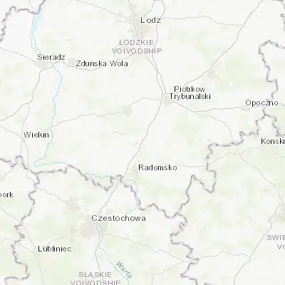 Map showing location of Kamieńsk (51.202420, 19.496610)