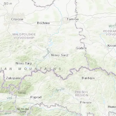 Map showing location of Kamionka Wielka (49.568480, 20.823640)