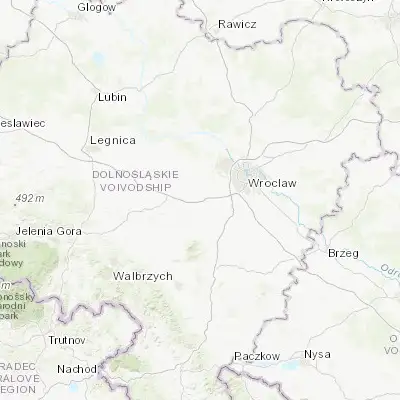 Map showing location of Kąty Wrocławskie (51.030980, 16.767670)