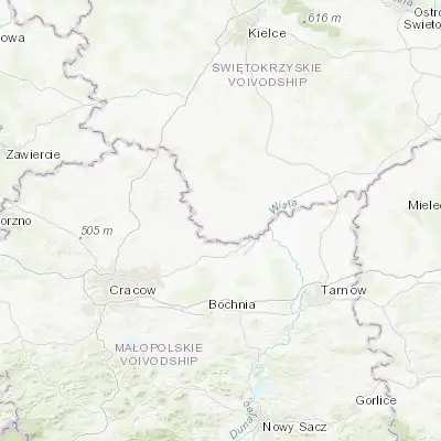 Map showing location of Kazimierza Wielka (50.265640, 20.493580)