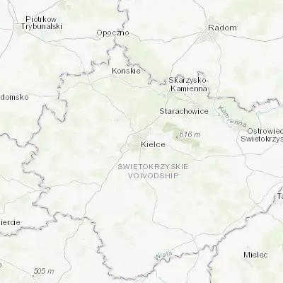Map showing location of Kielce (50.870330, 20.627520)