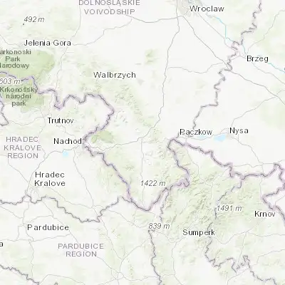 Map showing location of Kłodzko (50.434880, 16.661450)