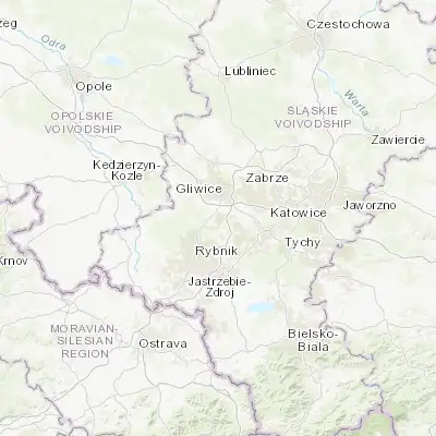Map showing location of Knurów (50.219710, 18.650670)
