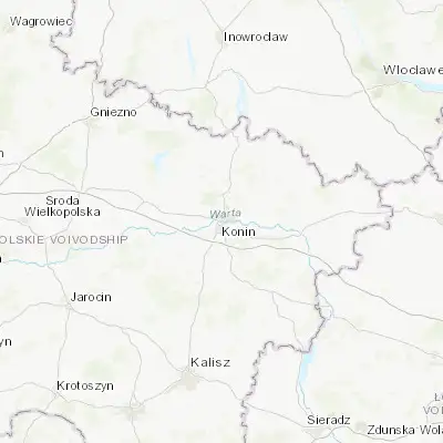 Map showing location of Konin (52.223380, 18.251210)