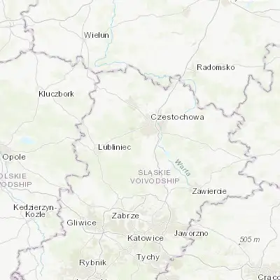 Map showing location of Konopiska (50.726950, 19.007810)