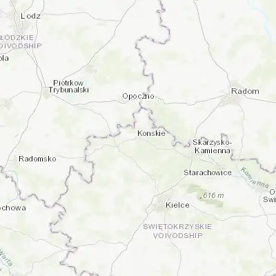 Map showing location of Końskie (51.191660, 20.406070)