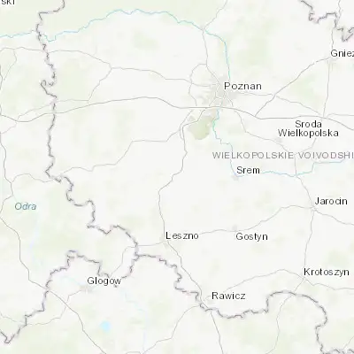 Map showing location of Kościan (52.088290, 16.648660)