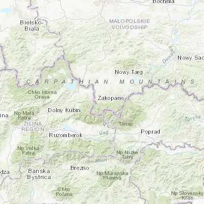 Map showing location of Kościelisko (49.290730, 19.889290)