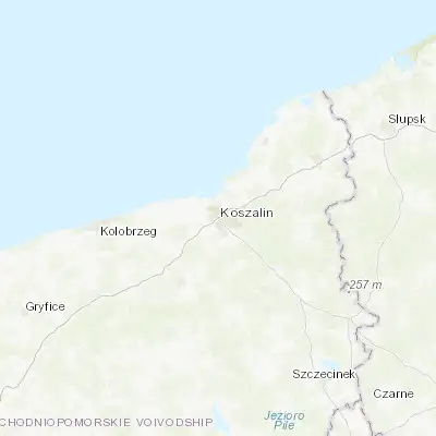 Map showing location of Koszalin (54.194380, 16.172220)