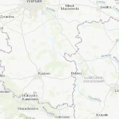 Map showing location of Kozienice (51.582940, 21.547790)