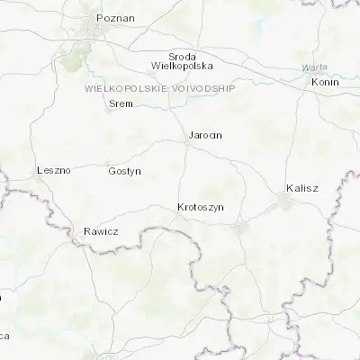 Map showing location of Koźmin Wielkopolski (51.827120, 17.453910)