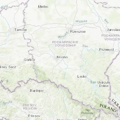 Map showing location of Krościenko Wyżne (49.679460, 21.828980)
