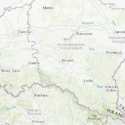 Map showing location of Krosno (49.688660, 21.770580)
