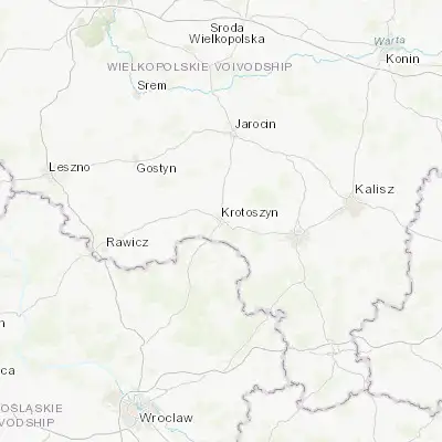 Map showing location of Krotoszyn (51.698680, 17.437380)