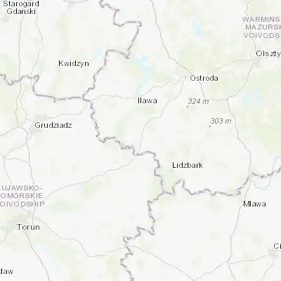 Map showing location of Kurzętnik (53.398580, 19.578580)