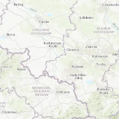 Map showing location of Kuźnia Raciborska (50.200580, 18.311460)