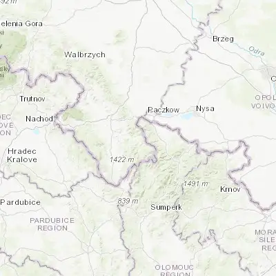 Map showing location of Lądek-Zdrój (50.343710, 16.879460)