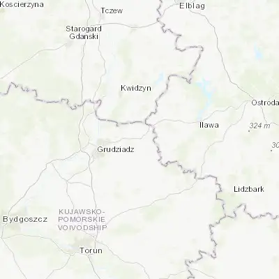 Map showing location of Łasin (53.517940, 19.088320)