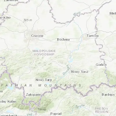 Map showing location of Laskowa (49.761470, 20.450450)