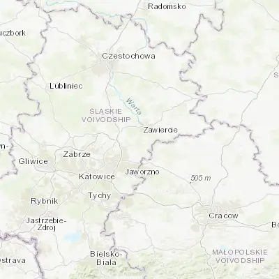 Map showing location of Łazy (50.427690, 19.394650)