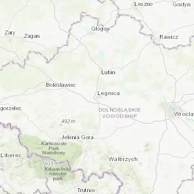 Map showing location of Legnica (51.210060, 16.161900)