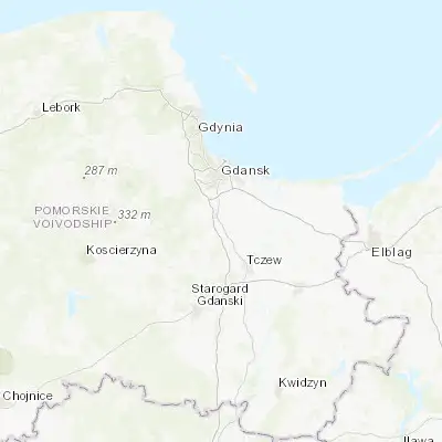 Map showing location of Łęgowo (54.226410, 18.642770)