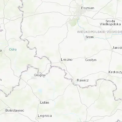 Map showing location of Leszno (51.840340, 16.574940)