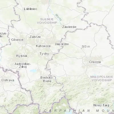 Map showing location of Libiąż (50.103960, 19.315680)