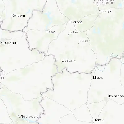 Map showing location of Lidzbark (53.262830, 19.826630)