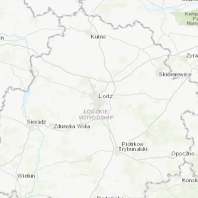 Map showing location of Łódź (51.770580, 19.473950)