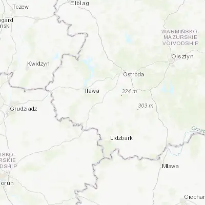 Map showing location of Lubawa (53.504280, 19.749660)