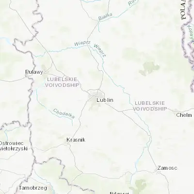 Map showing location of Lublin (51.250000, 22.566670)
