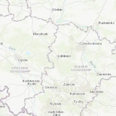 Map showing location of Lubliniec (50.668970, 18.684400)