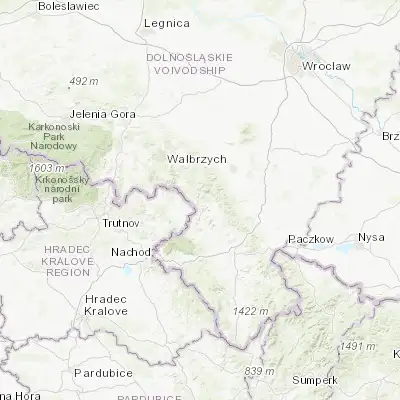 Map showing location of Ludwikowice Kłodzkie (50.624640, 16.460520)