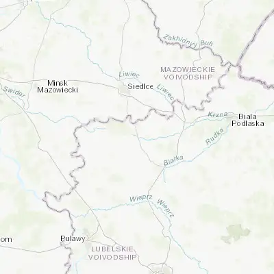 Map showing location of Łuków (51.929000, 22.379560)