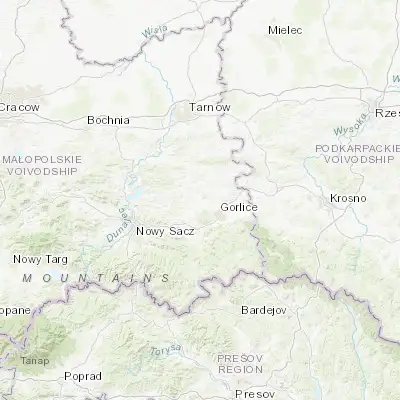 Map showing location of Łużna (49.712880, 21.046370)