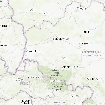 Map showing location of Lwówek Śląski (51.110740, 15.585820)