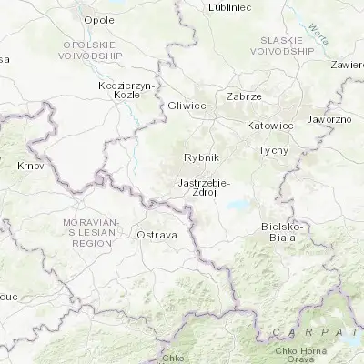 Map showing location of Markłowice (50.016950, 18.520980)