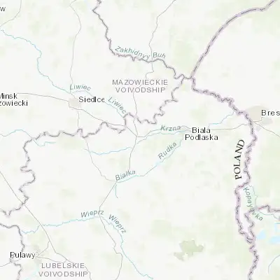 Map showing location of Międzyrzec Podlaski (51.986400, 22.782480)