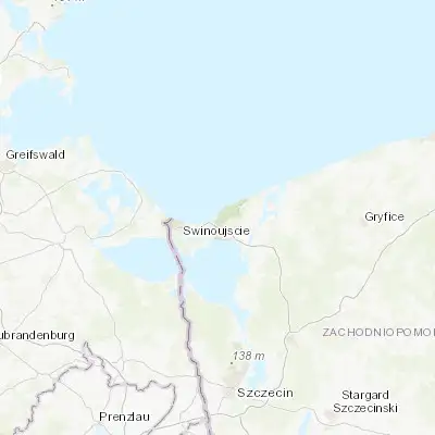 Map showing location of Międzyzdroje (53.929210, 14.450970)