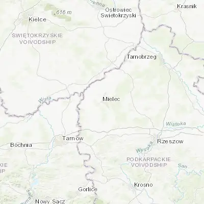 Map showing location of Mielec (50.287090, 21.423900)