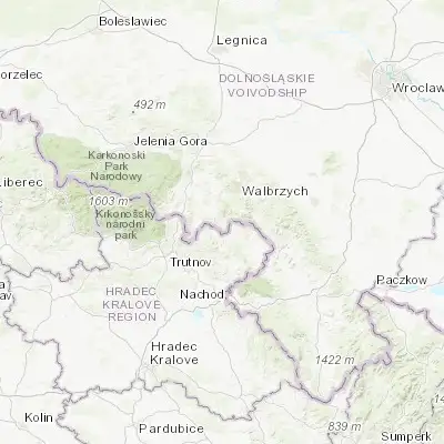 Map showing location of Mieroszów (50.665890, 16.188830)