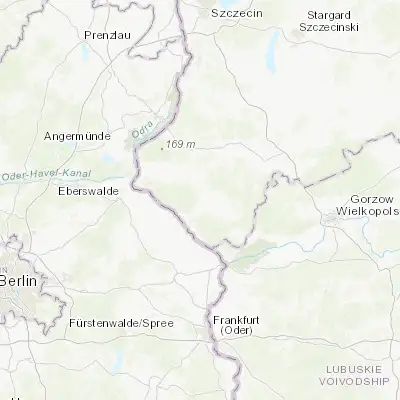 Map showing location of Mieszkowice (52.787300, 14.493460)