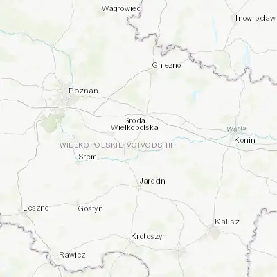 Map showing location of Miłosław (52.203180, 17.489550)