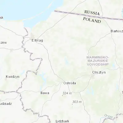 Map showing location of Morąg (53.917110, 19.926020)