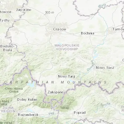 Map showing location of Mszana Górna (49.662020, 20.097340)