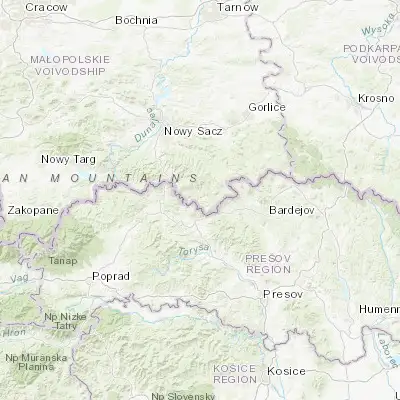 Map showing location of Muszyna (49.356610, 20.897180)