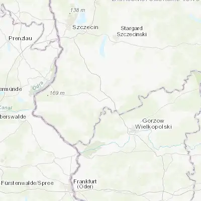 Map showing location of Myślibórz (52.923820, 14.867850)