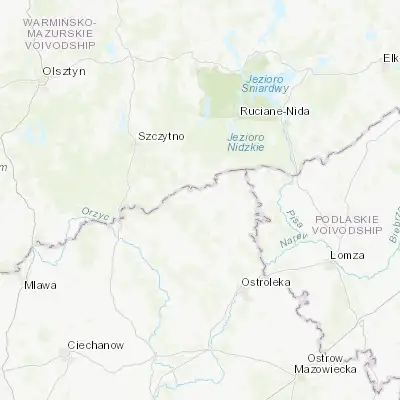 Map showing location of Myszyniec (53.380550, 21.349610)